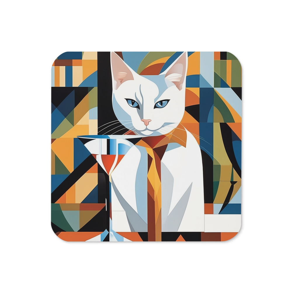 PugMug Custom White Companion Cat Coaster