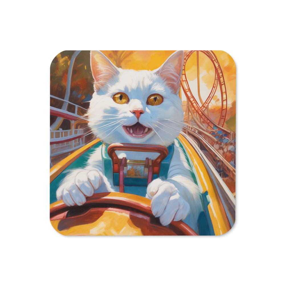 PugMug Custom White Companion Cat Coaster