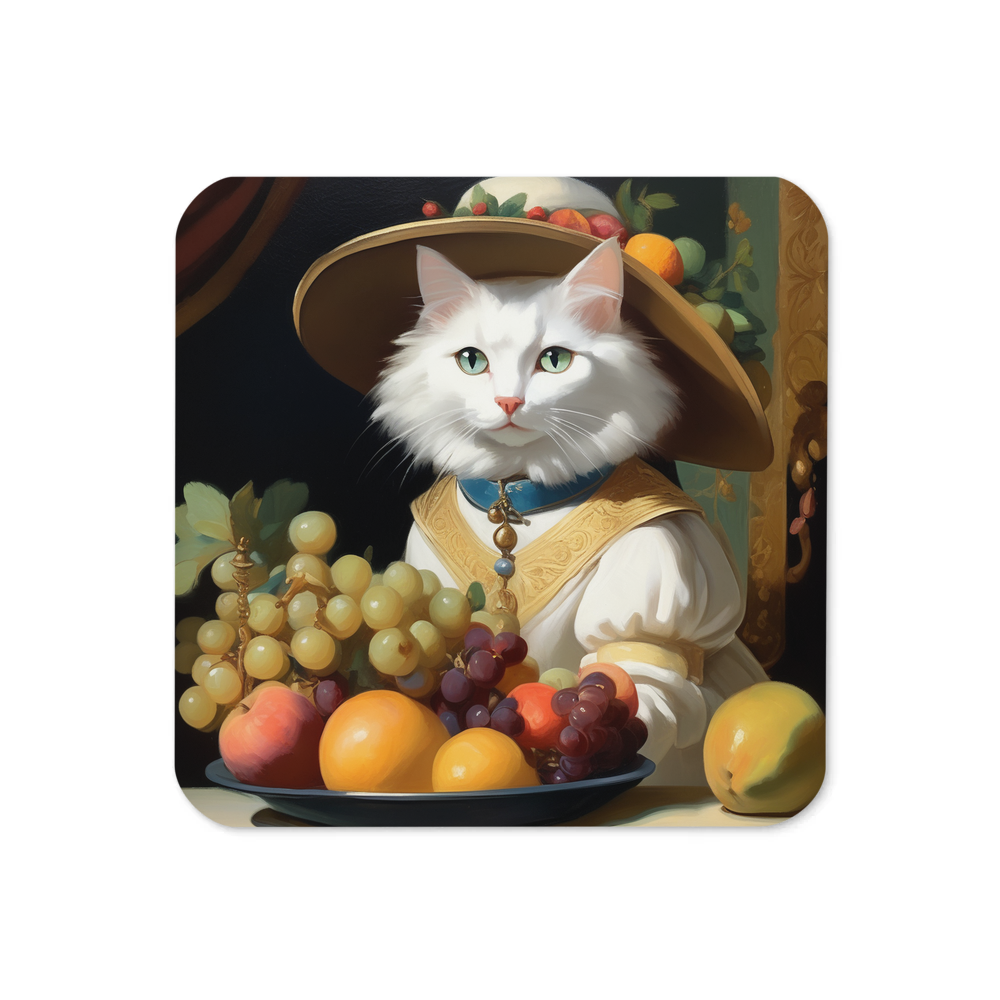 PugMug Custom White Companion Cat Coaster