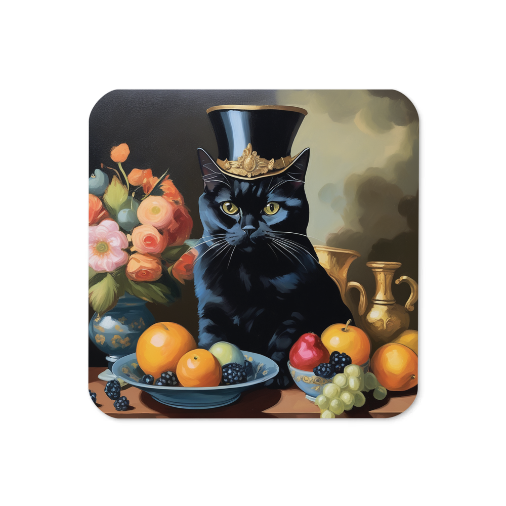 PugMug Custom Black British Shorthair Cat Coaster