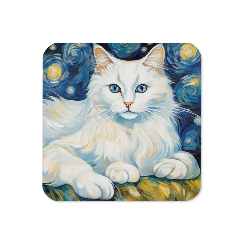 PugMug Custom White Ragdoll Cat Coaster