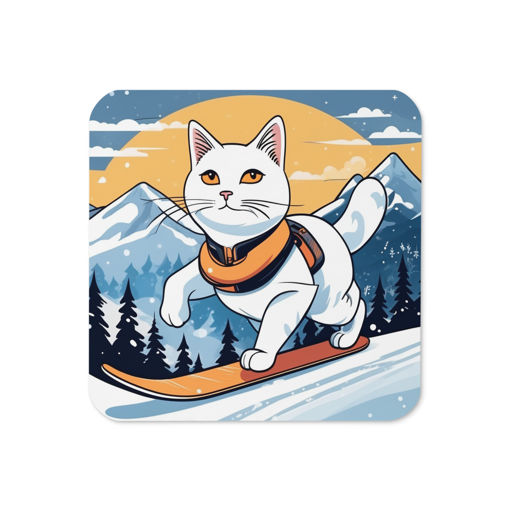 PugMug Custom White Companion Cat Coaster