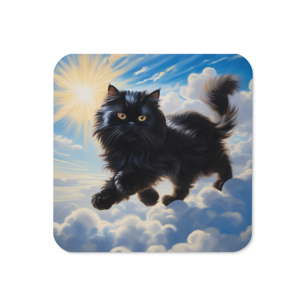 PugMug Custom Black Persian Cat Coaster
