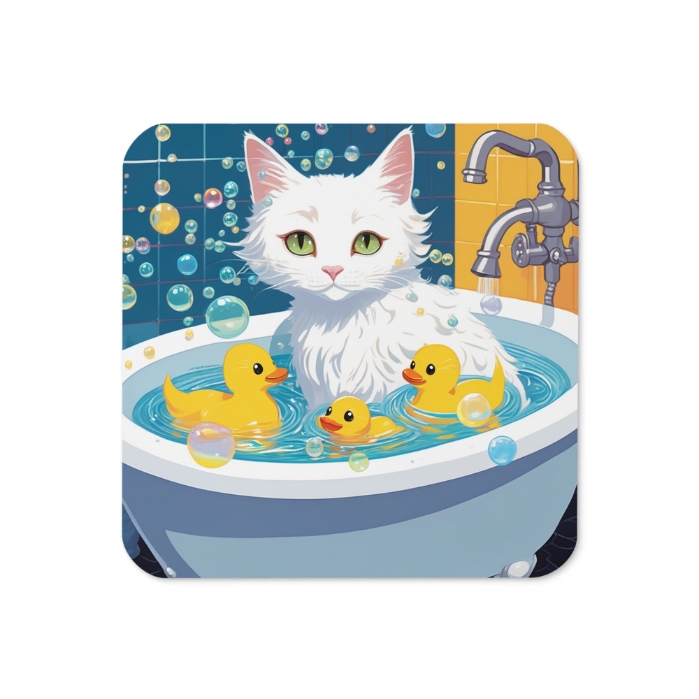 PugMug Custom White Companion Cat Coaster