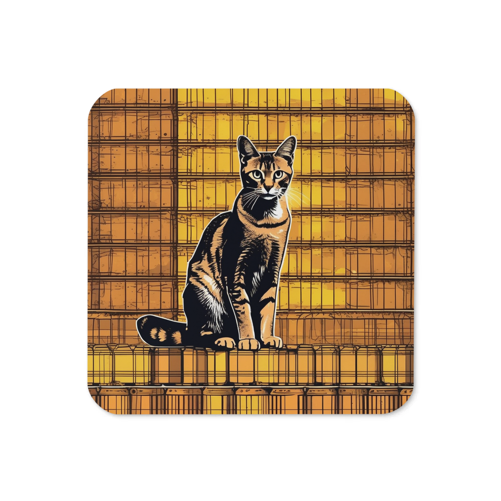 PugMug Custom Tabby Abyssinian Cat Coaster