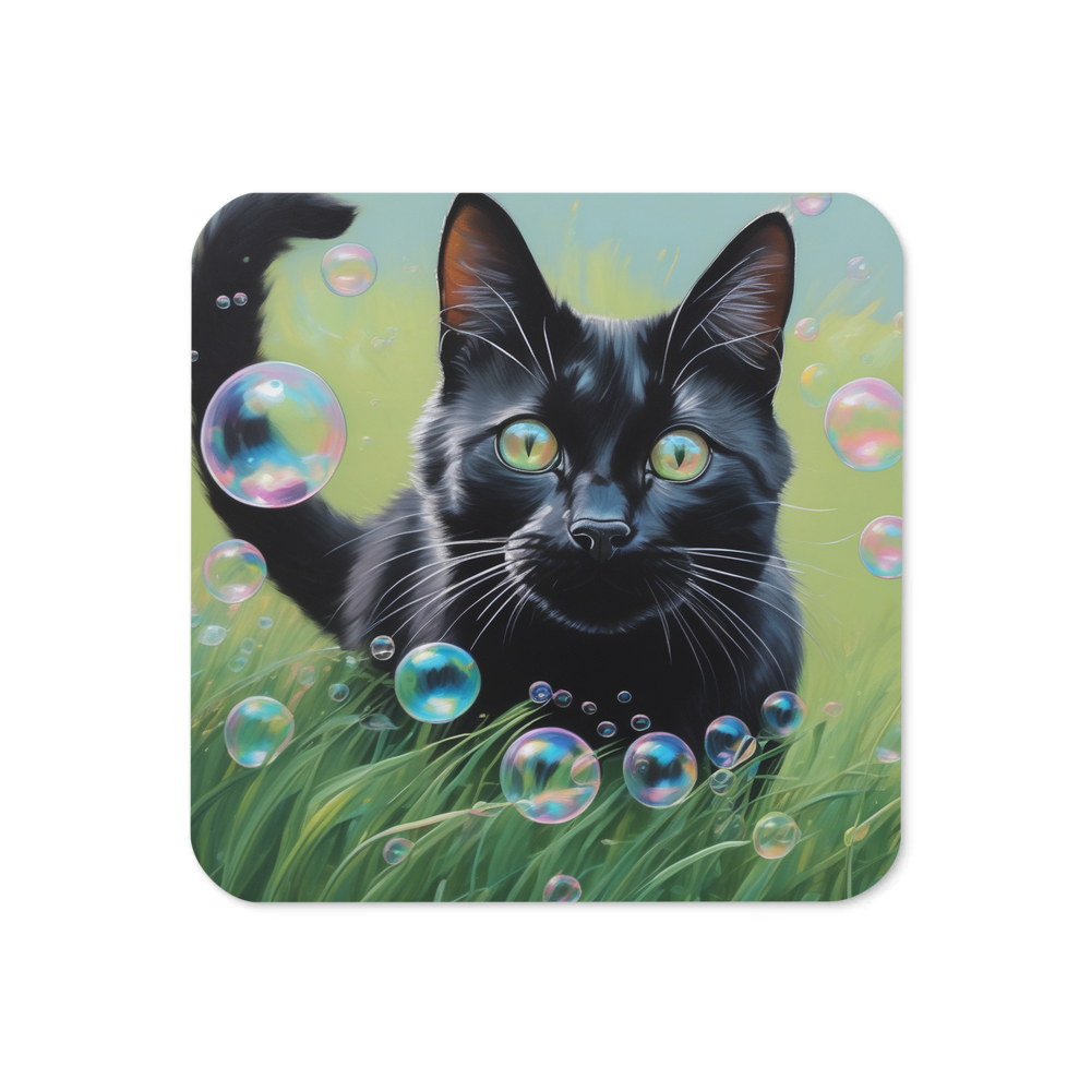 PugMug Custom Black Companion Cat Coaster