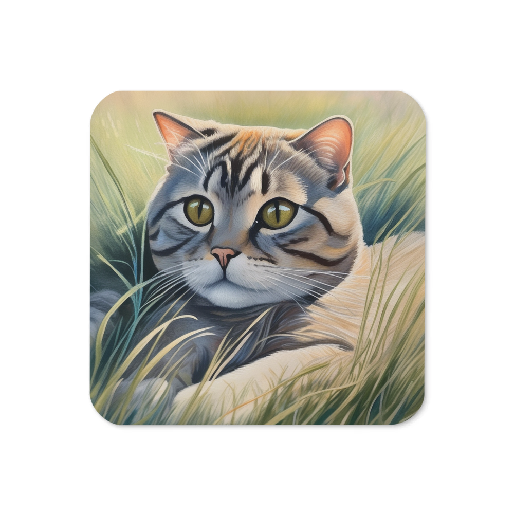 PugMug Custom Tabby Scottish Fold Cat Coaster