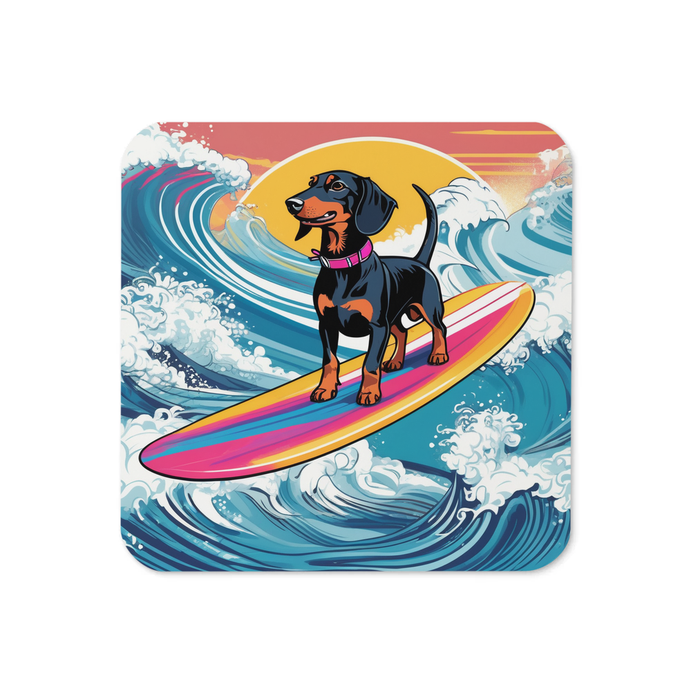 PugMug Custom Black Dachshund Coaster
