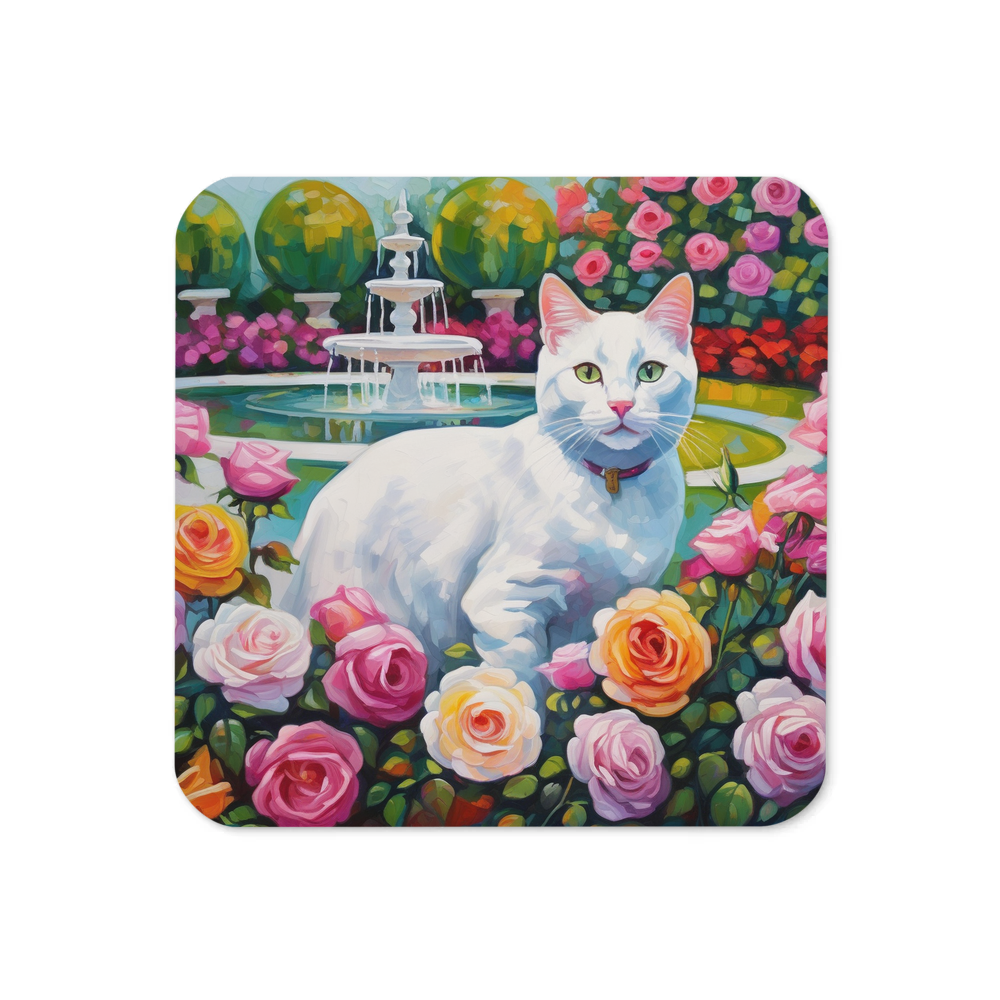 PugMug Custom White Companion Cat Coaster