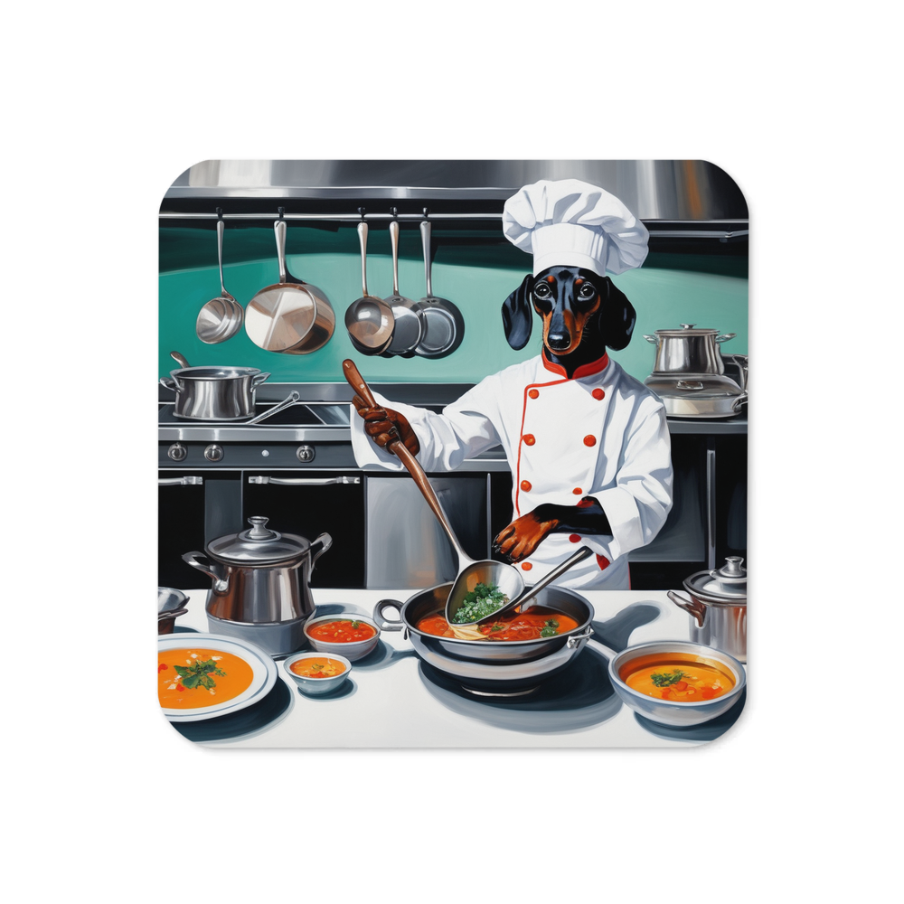 PugMug Custom Black Dachshund Coaster