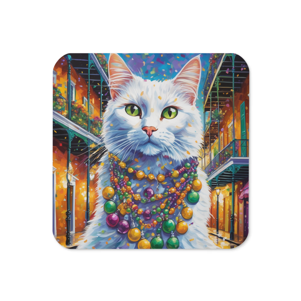 PugMug Custom White Companion Cat Coaster