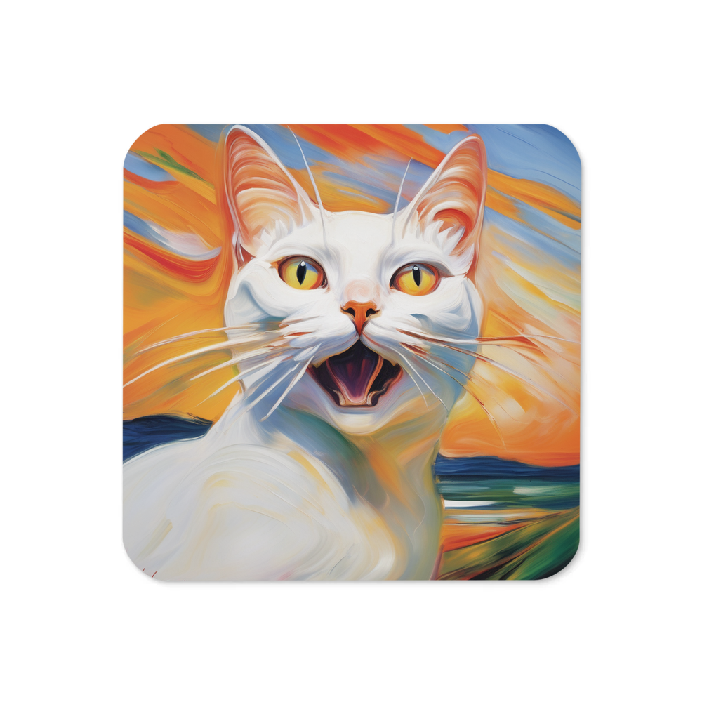 PugMug Custom White Companion Cat Coaster