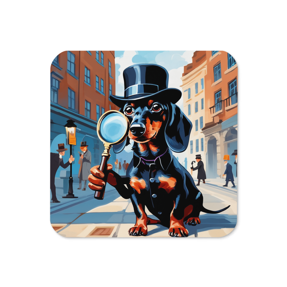 PugMug Custom Black Dachshund Coaster