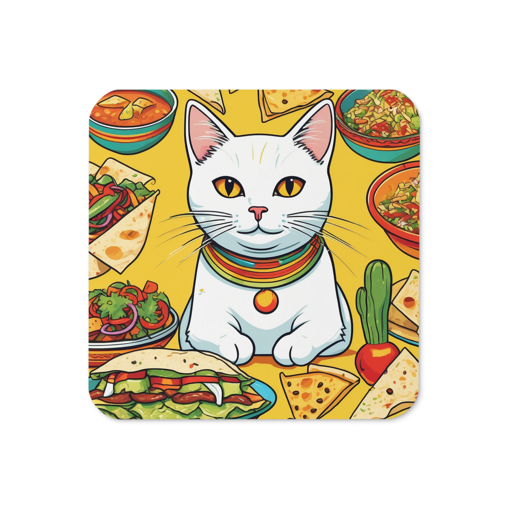 PugMug Custom White Companion Cat Coaster