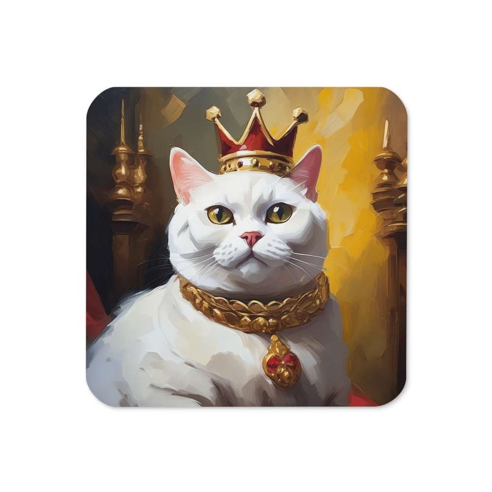 PugMug Custom White British Shorthair Cat Coaster