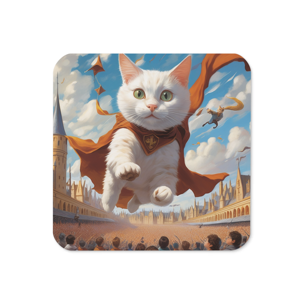 PugMug Custom White Companion Cat Coaster