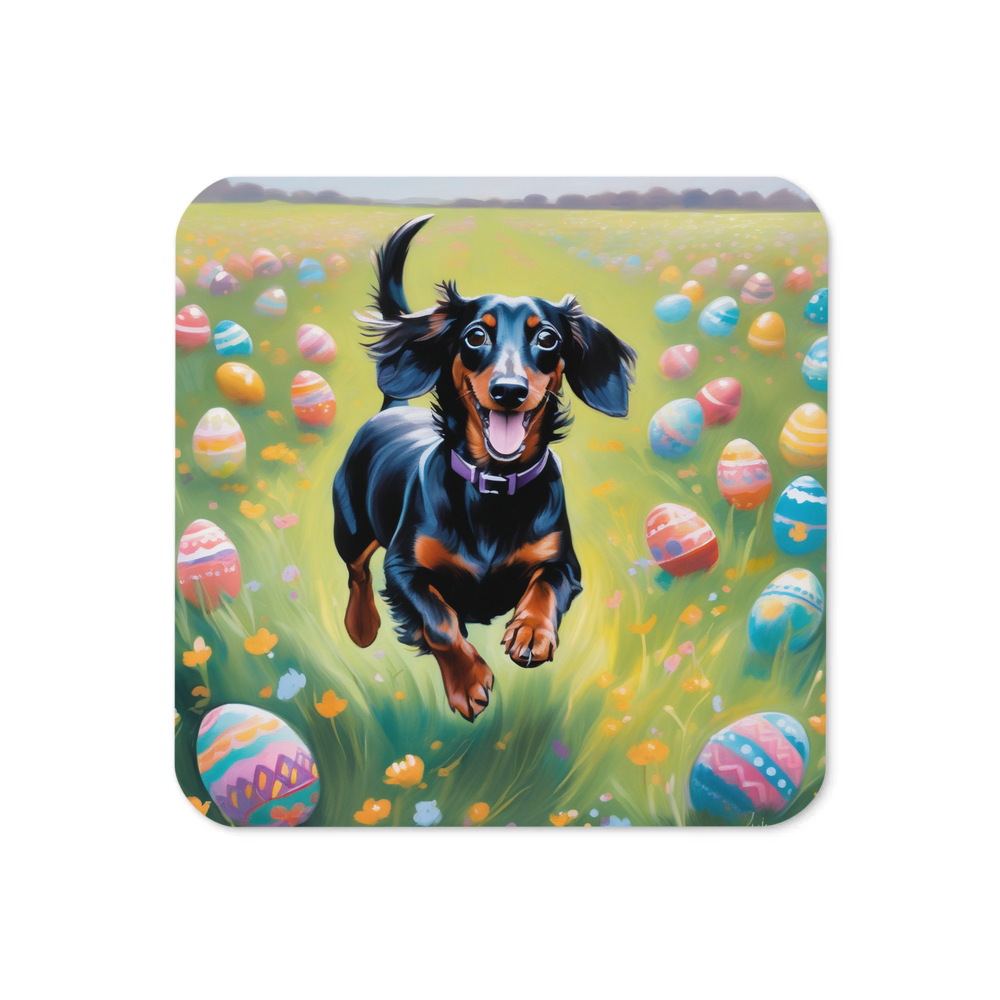 PugMug Custom Black Dachshund Coaster