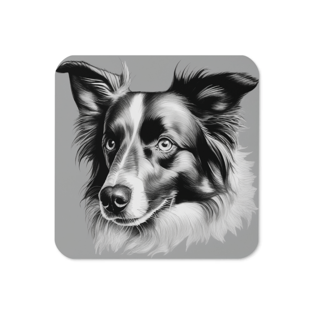 PugMug Custom Blue Merle Border Collie Coaster