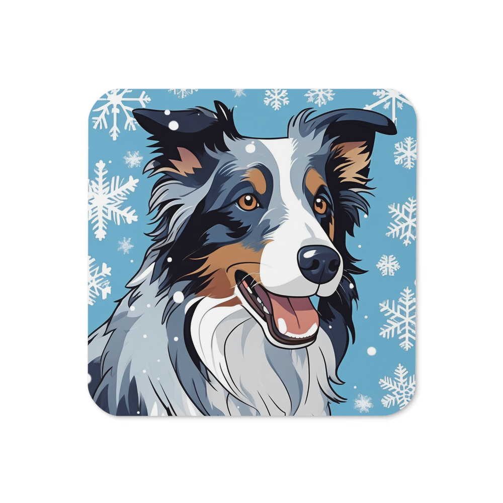 PugMug Custom Blue Merle Border Collie Coaster