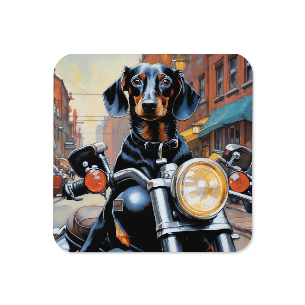 PugMug Custom Black Dachshund Coaster