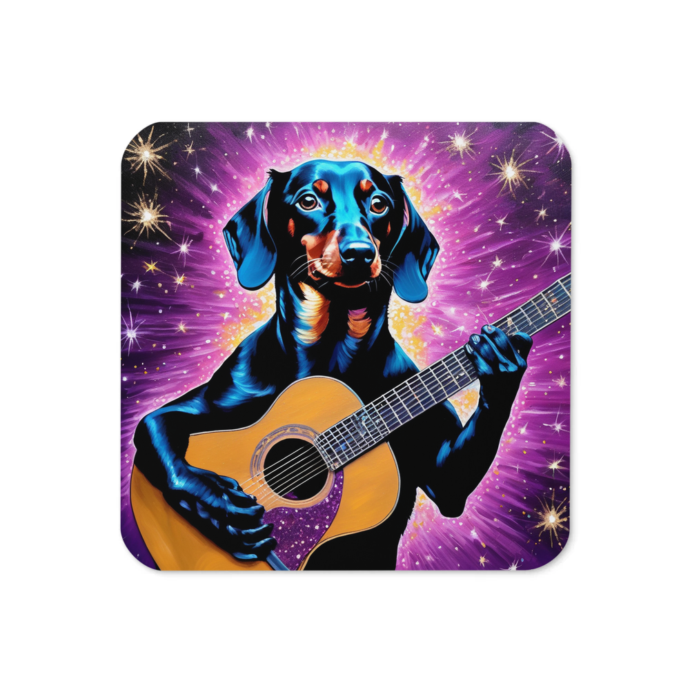 PugMug Custom Black Dachshund Coaster