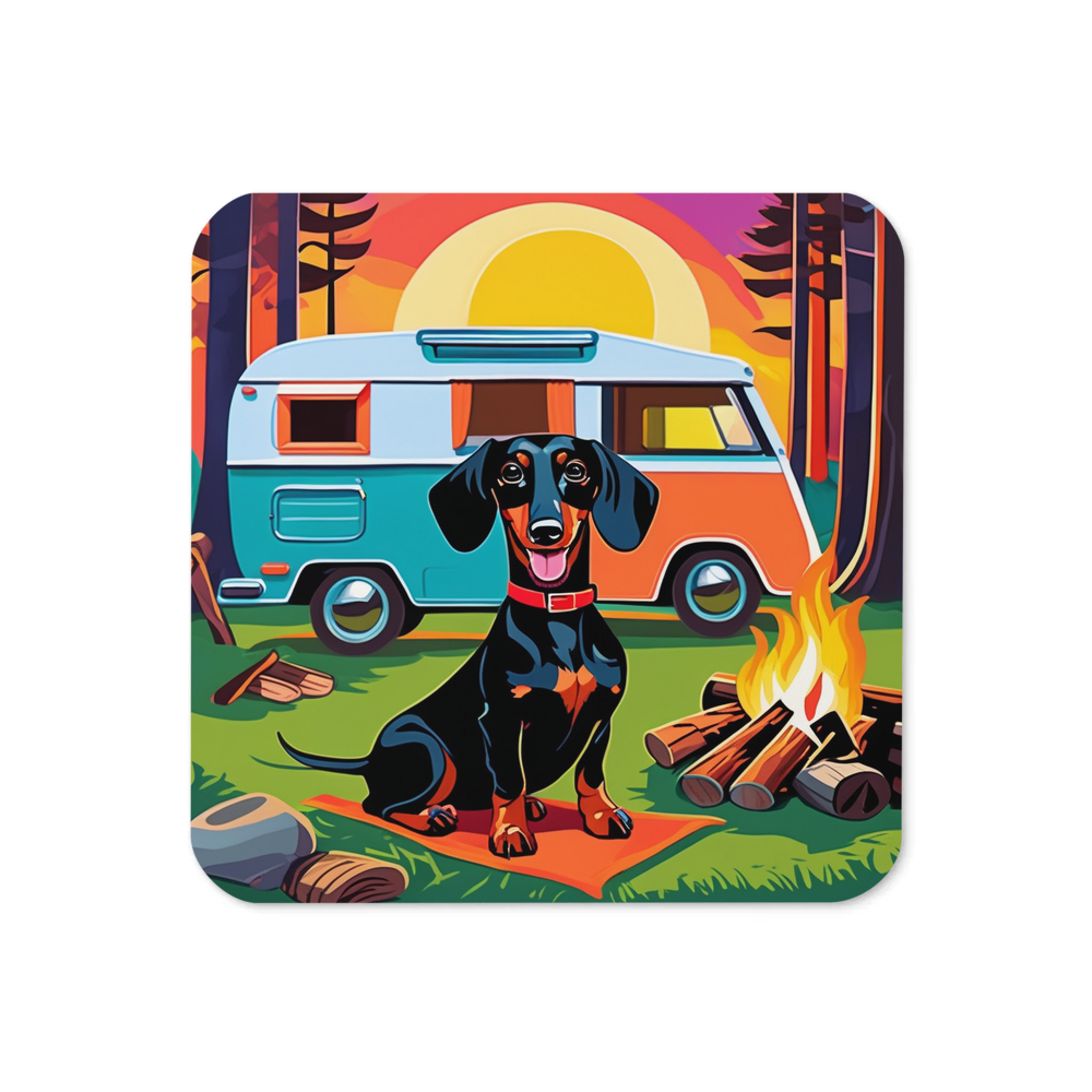 PugMug Custom Black Dachshund Coaster