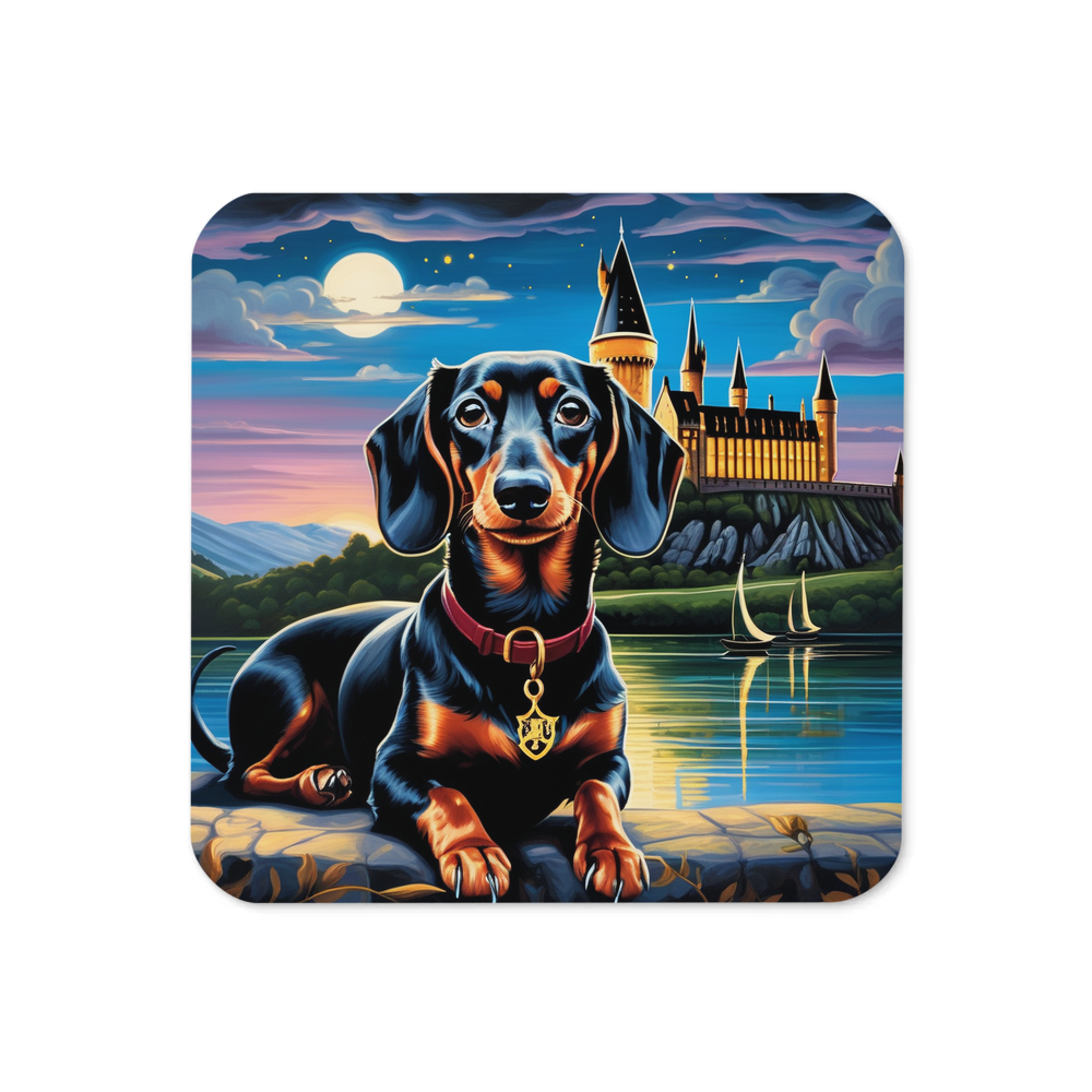 PugMug Custom Black Dachshund Coaster