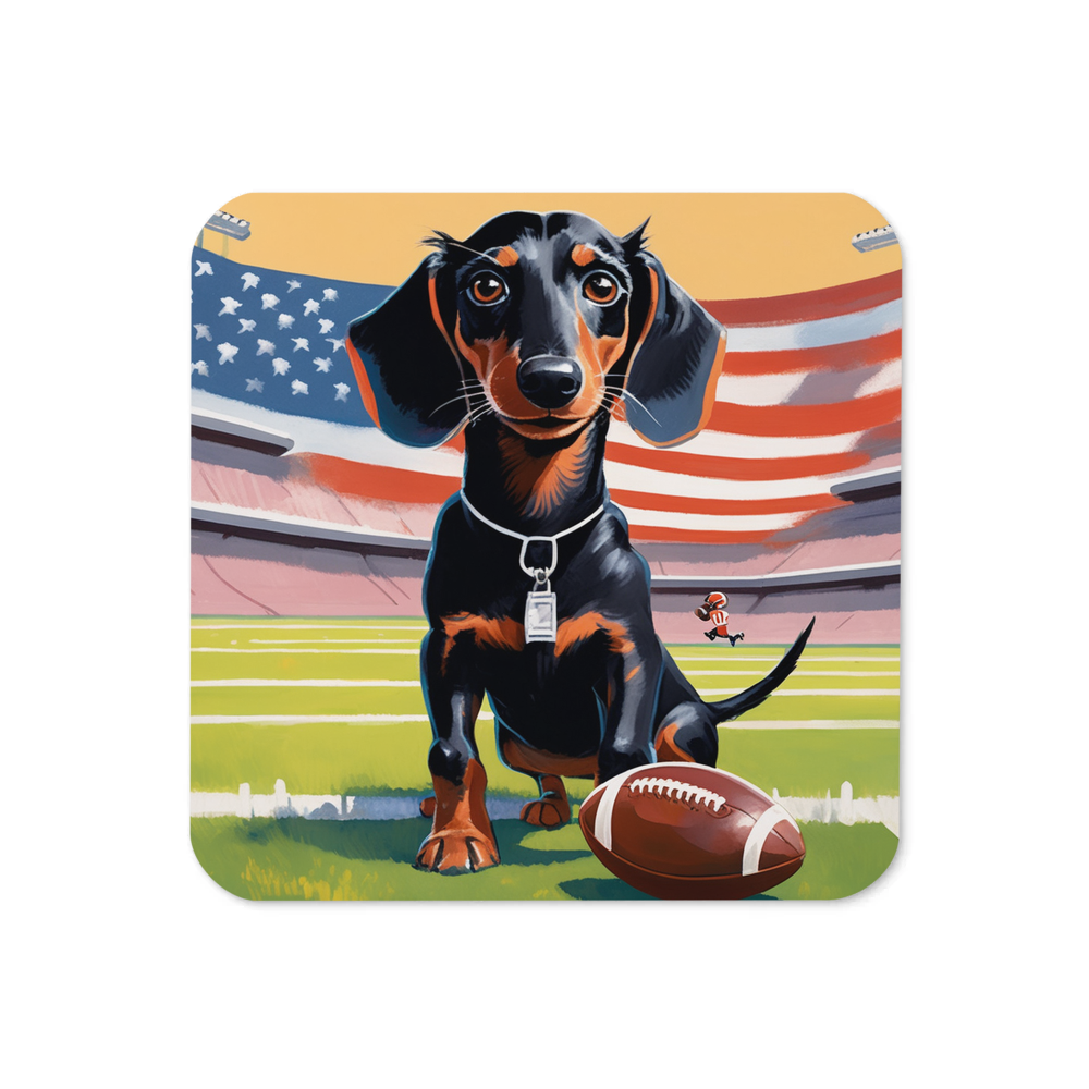 PugMug Custom Black Dachshund Coaster