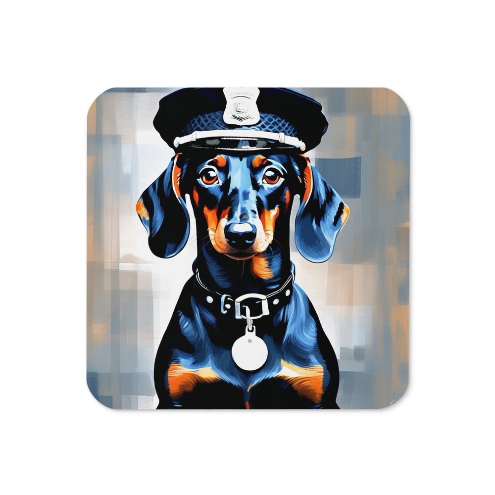 PugMug Custom Black Dachshund Coaster