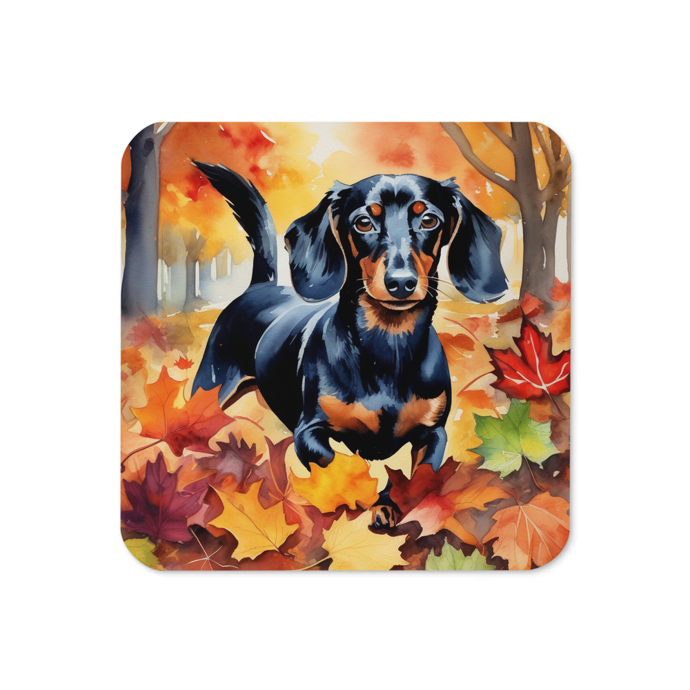 PugMug Custom Black Dachshund Coaster