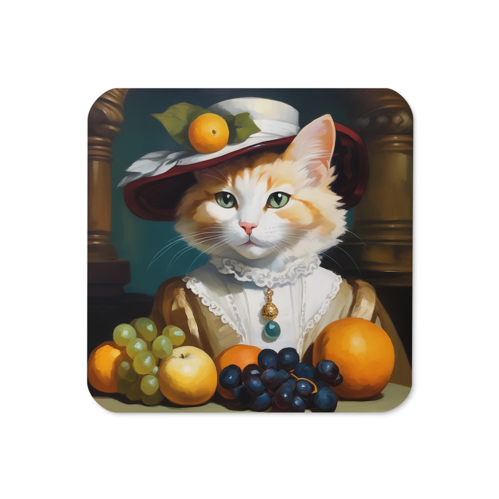 PugMug Custom White Companion Cat Coaster