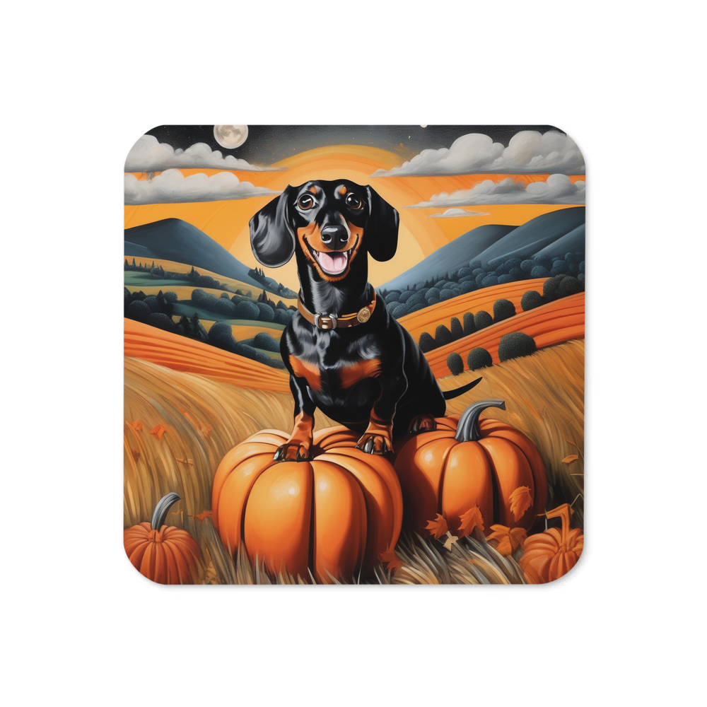 PugMug Custom Black Dachshund Coaster