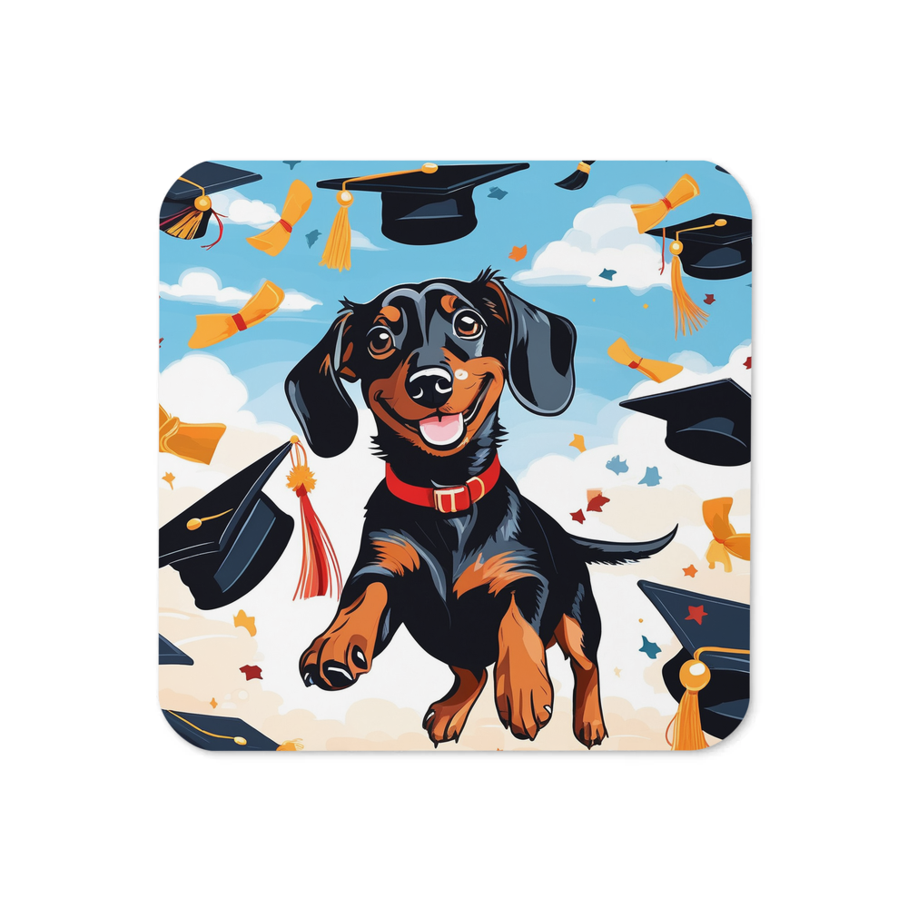 PugMug Custom Black Dachshund Coaster