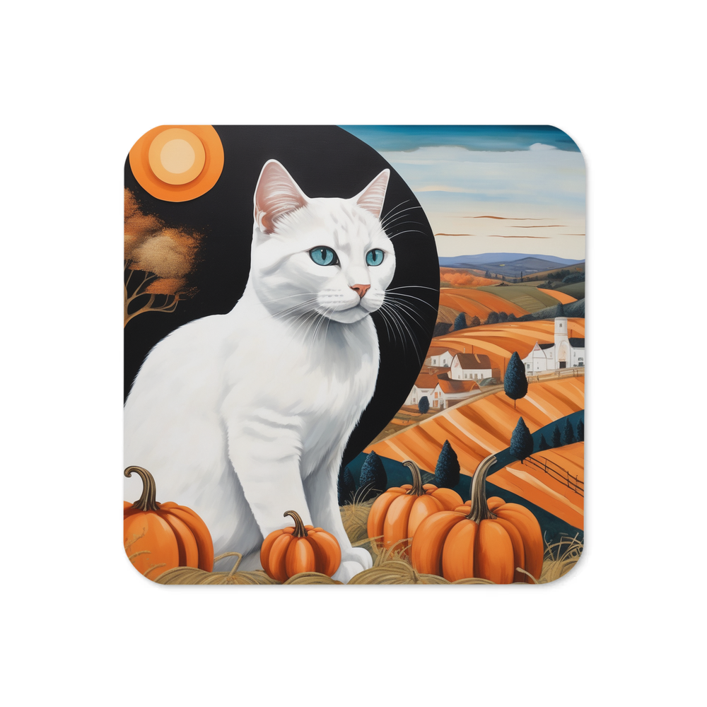PugMug Custom White Companion Cat Coaster