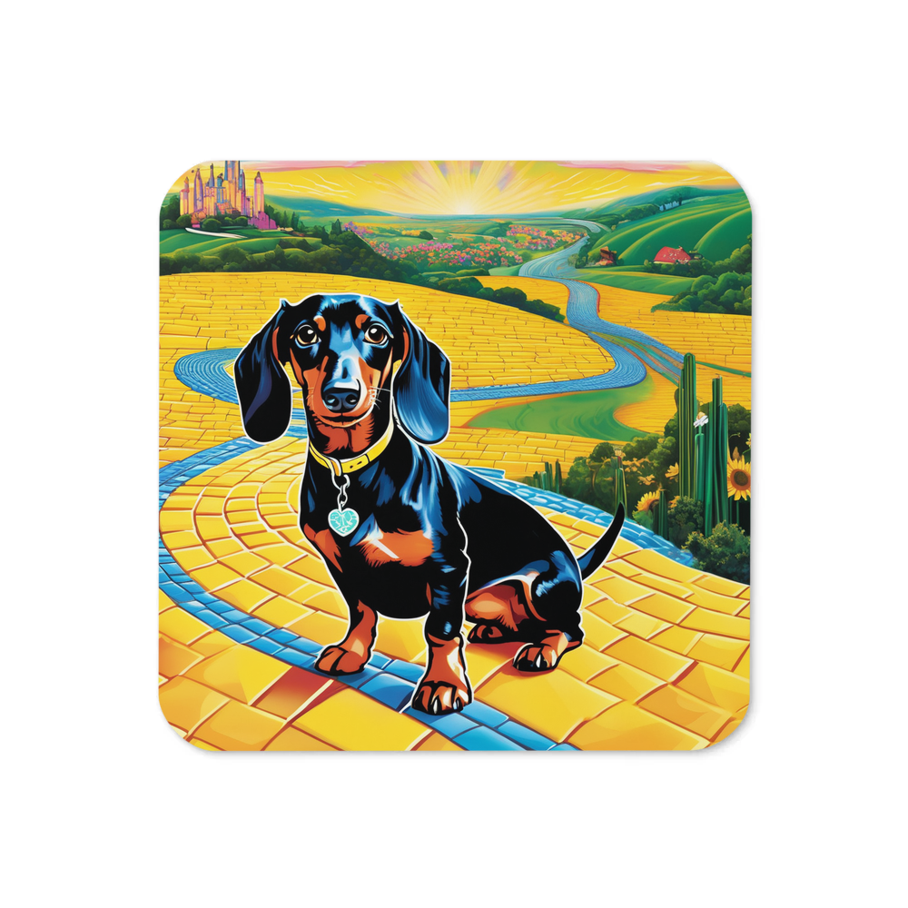 PugMug Custom Black Dachshund Coaster