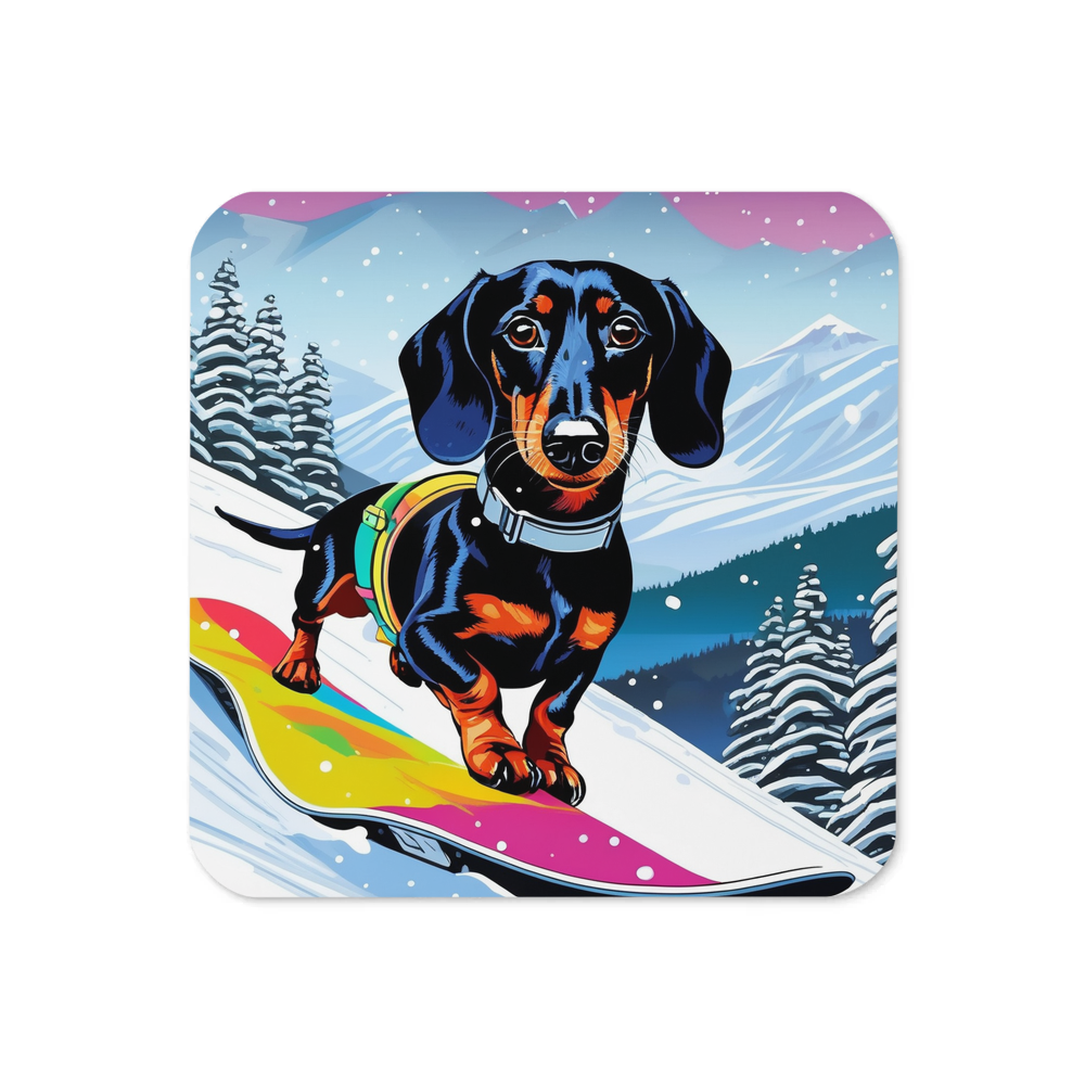 PugMug Custom Black Dachshund Coaster