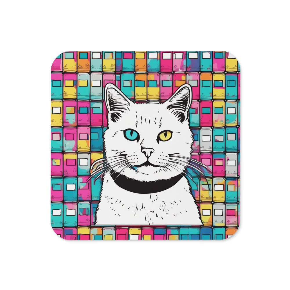 PugMug Custom White Companion Cat Coaster