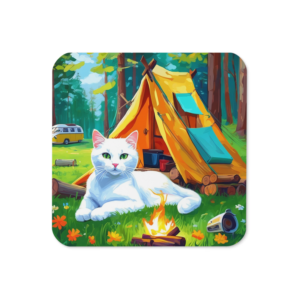 PugMug Custom White Companion Cat Coaster