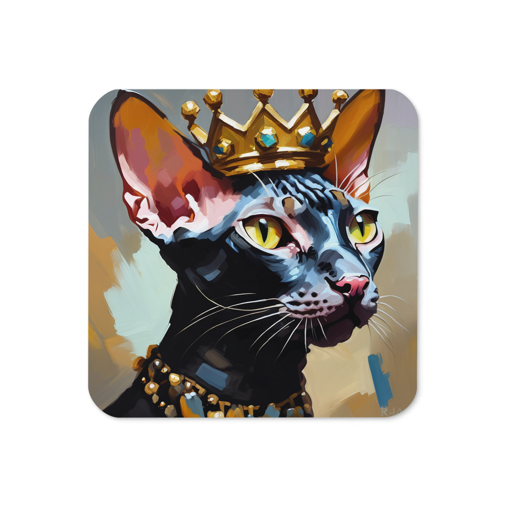 PugMug Custom Black Sphynx Cat Coaster