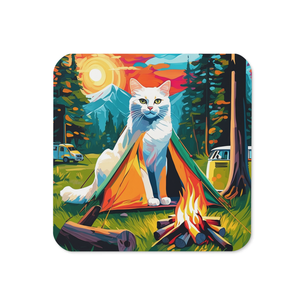 PugMug Custom White Companion Cat Coaster