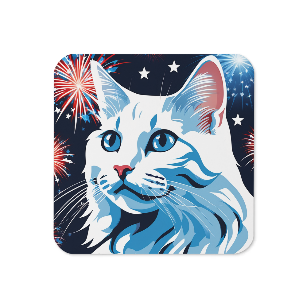 PugMug Custom White Companion Cat Coaster