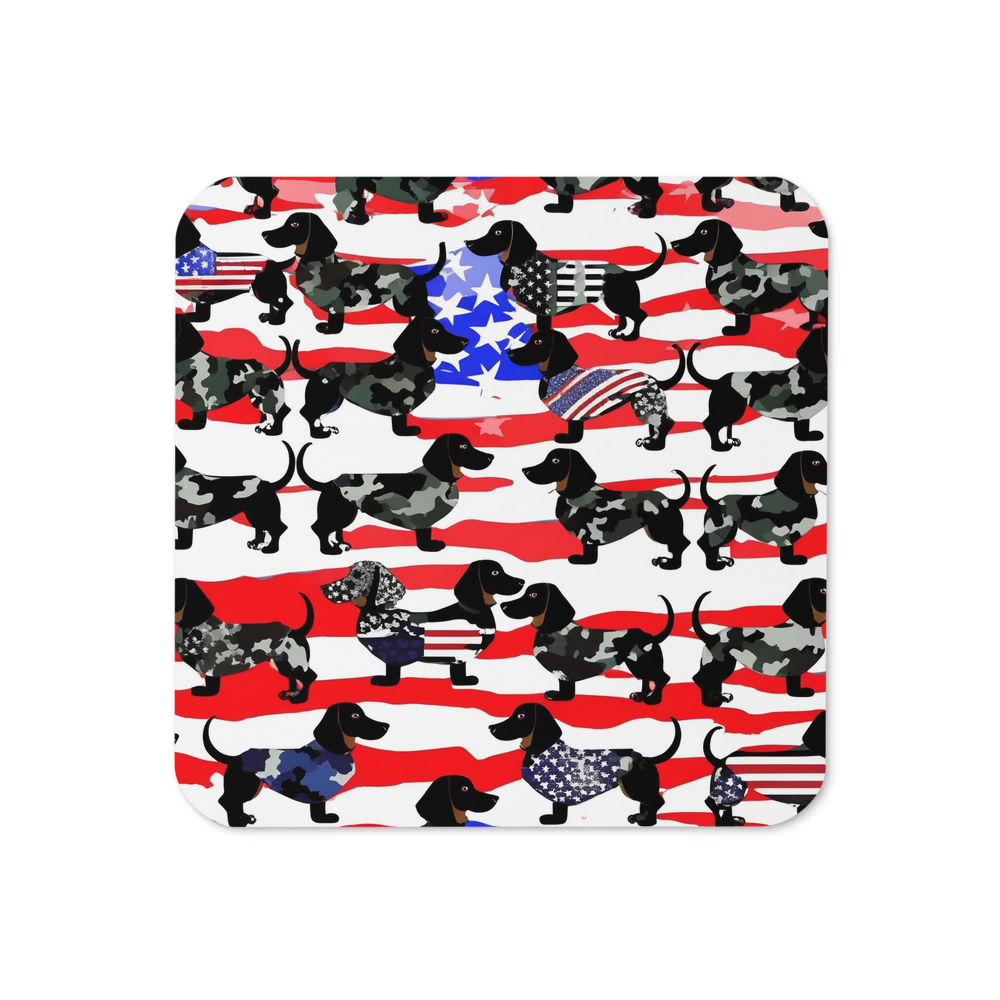 PugMug Custom Black Dachshund Coaster