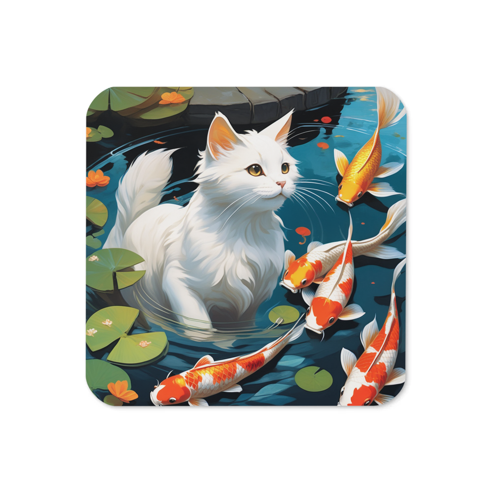 PugMug Custom White Companion Cat Coaster