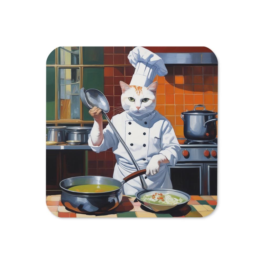 PugMug Custom White Companion Cat Coaster