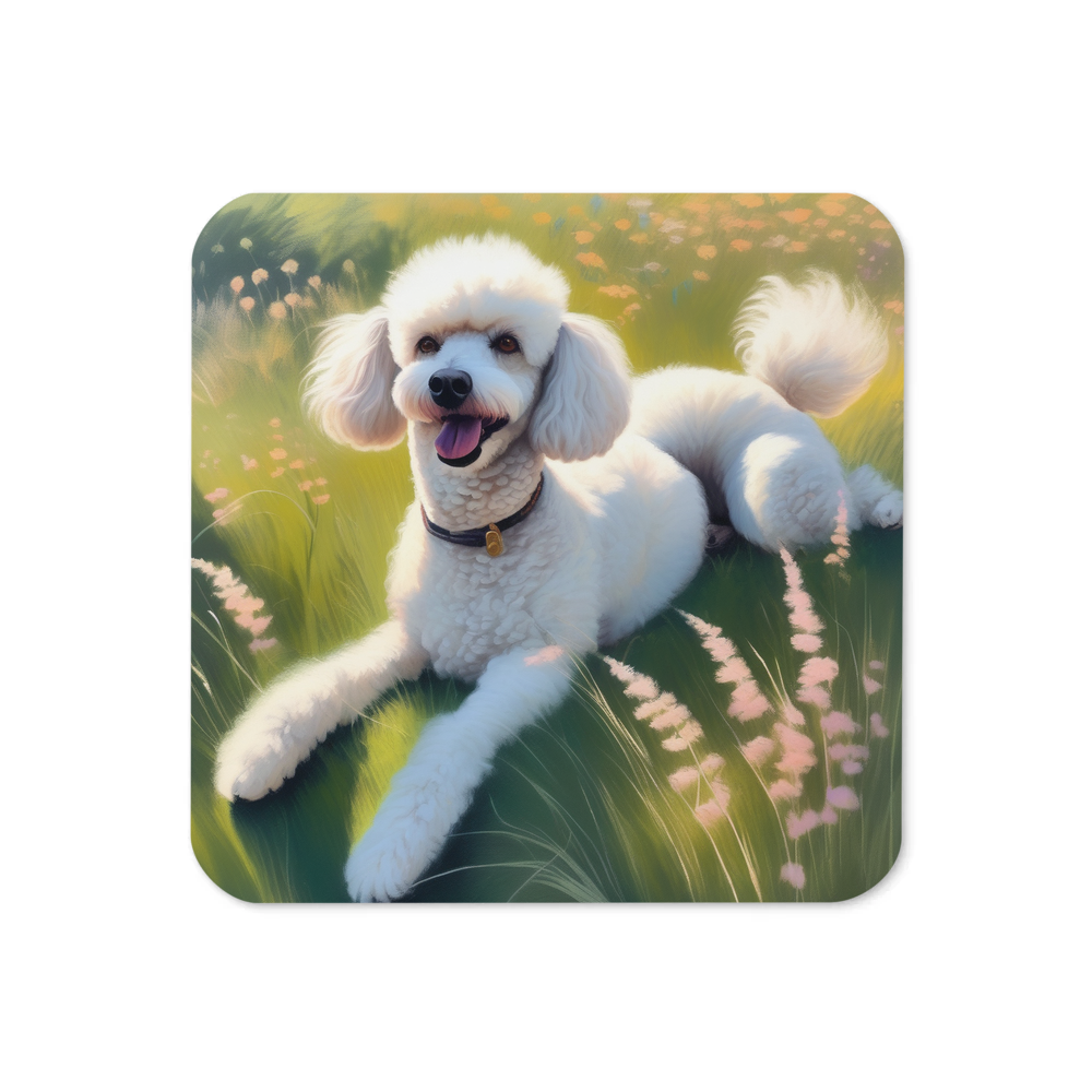 PugMug Custom White Poodle Coaster