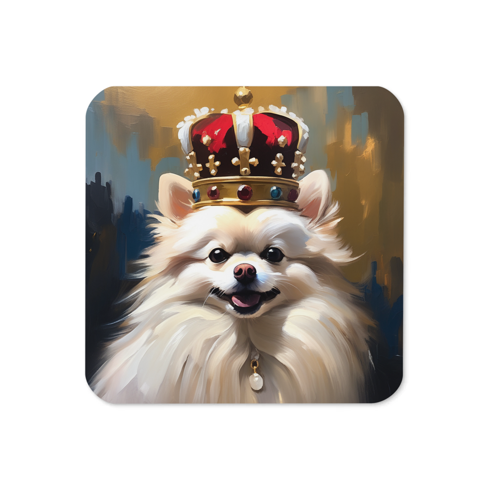 PugMug Custom White Pomeranian Coaster