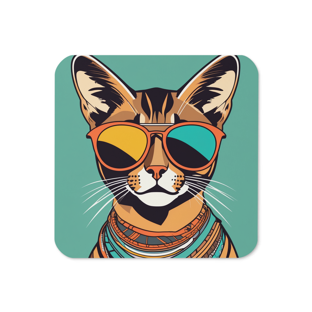 PugMug Custom Tabby Abyssinian Cat Coaster
