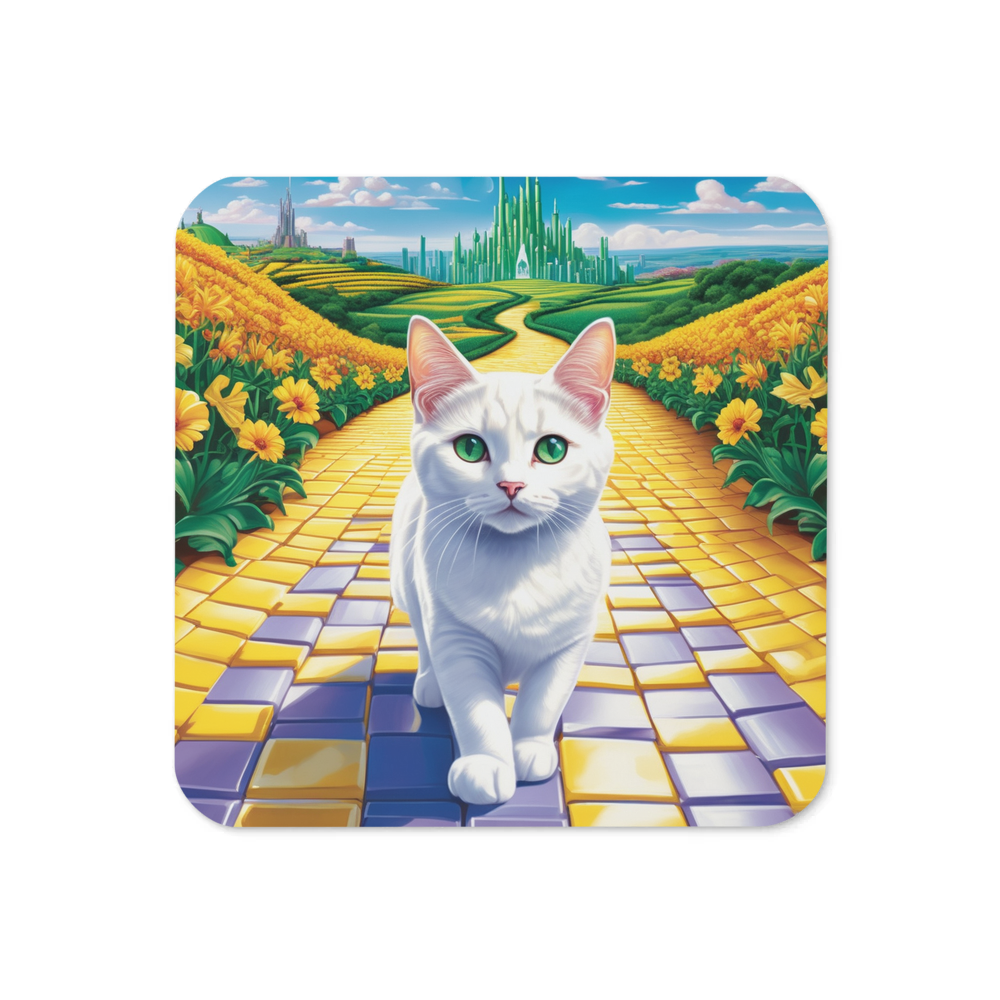 PugMug Custom White Companion Cat Coaster