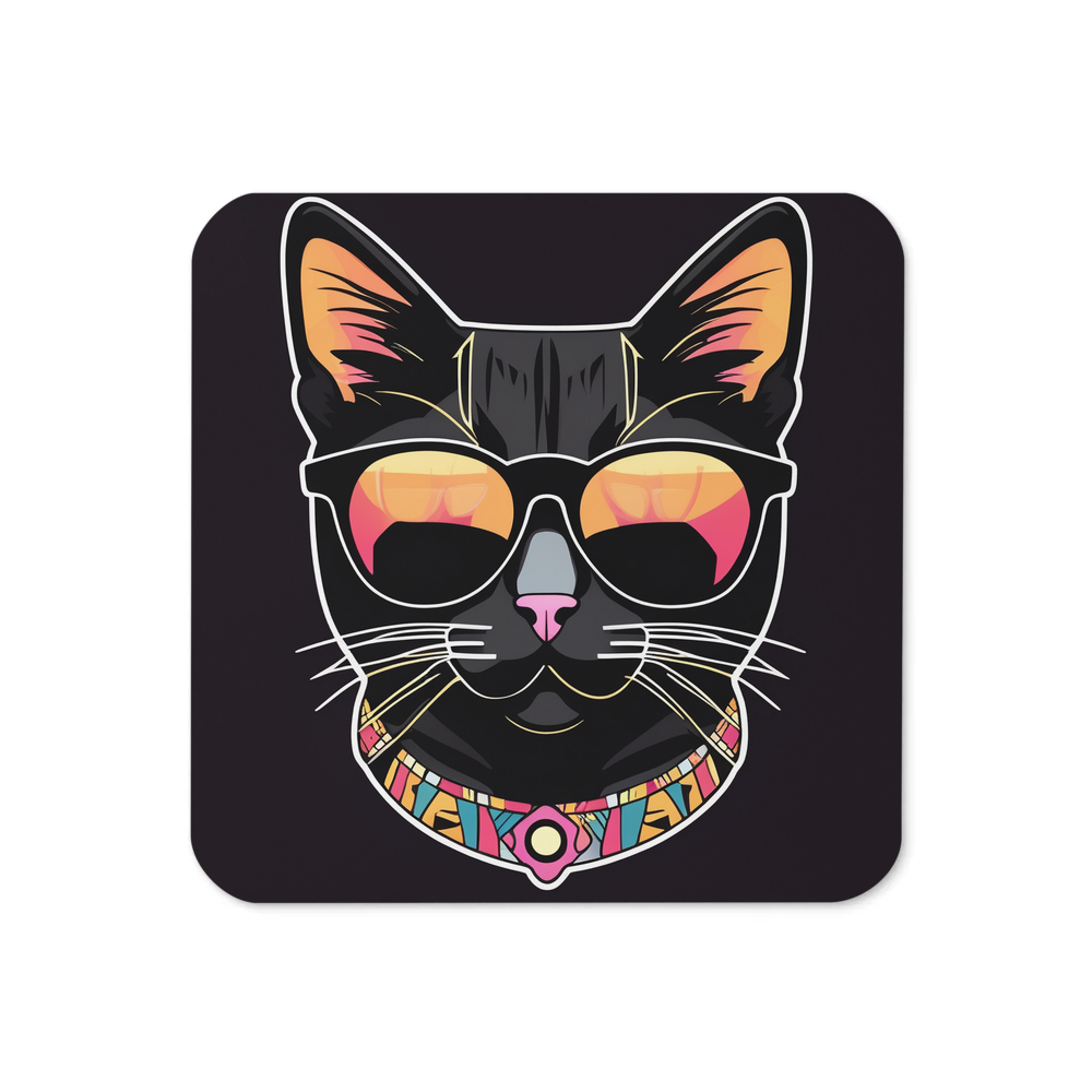 PugMug Custom Black Exotic Cat Coaster