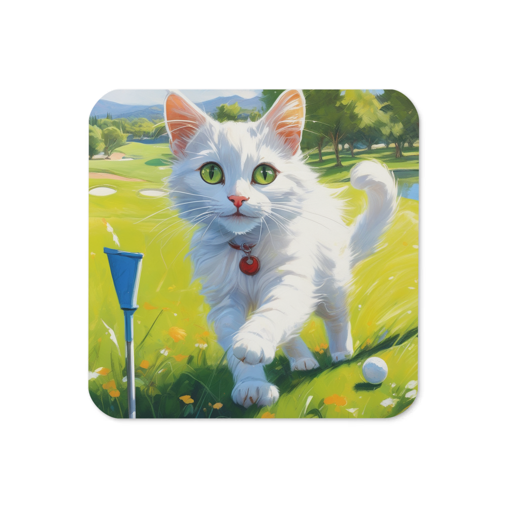 PugMug Custom White Companion Cat Coaster